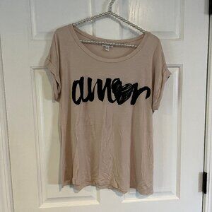 Charming Charlie Ladies "Amor" Round Neck Short Sleeve Top Size M
